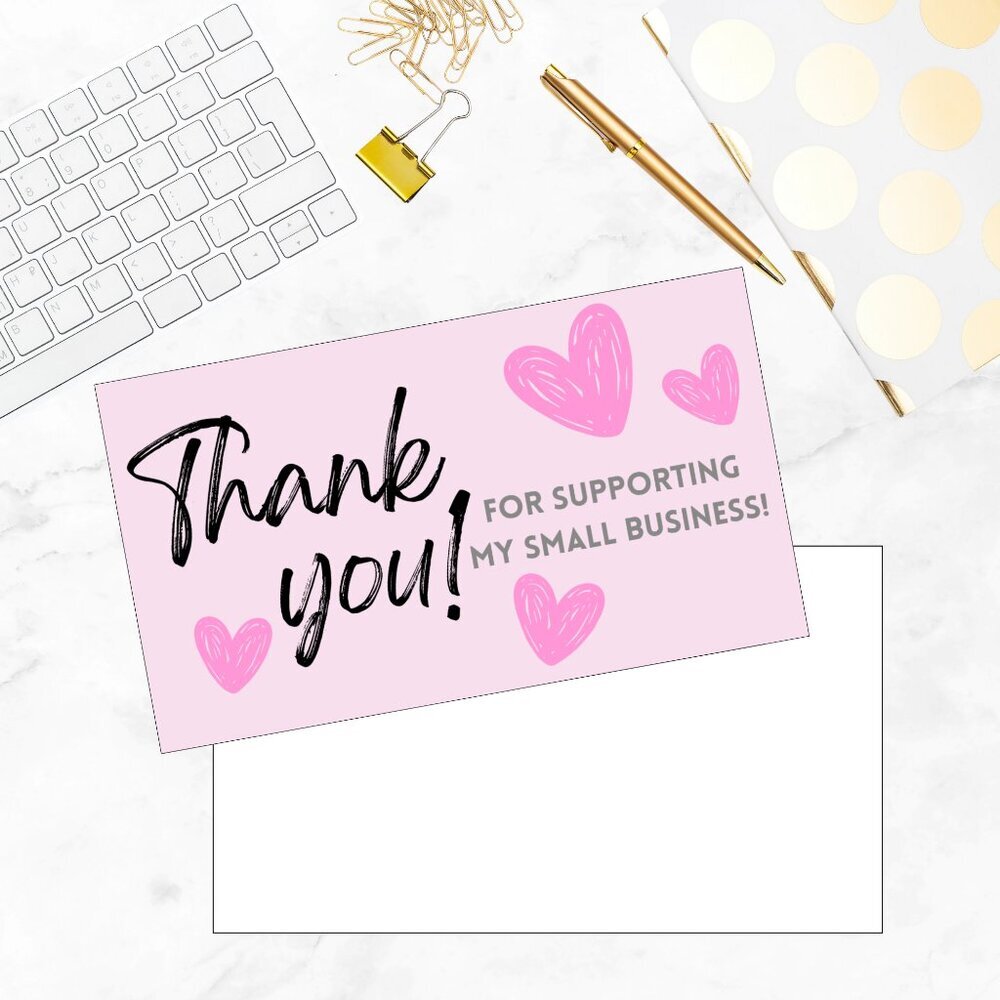 60 Thank You Cards Business Card Insert Card